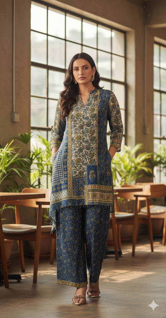 Blue and Yellow Co-ordSet