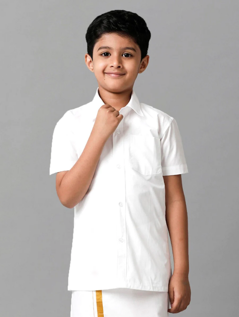 Boys Cotton White Shirt