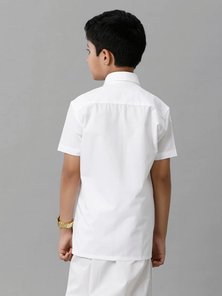 Boys Cotton White Shirt