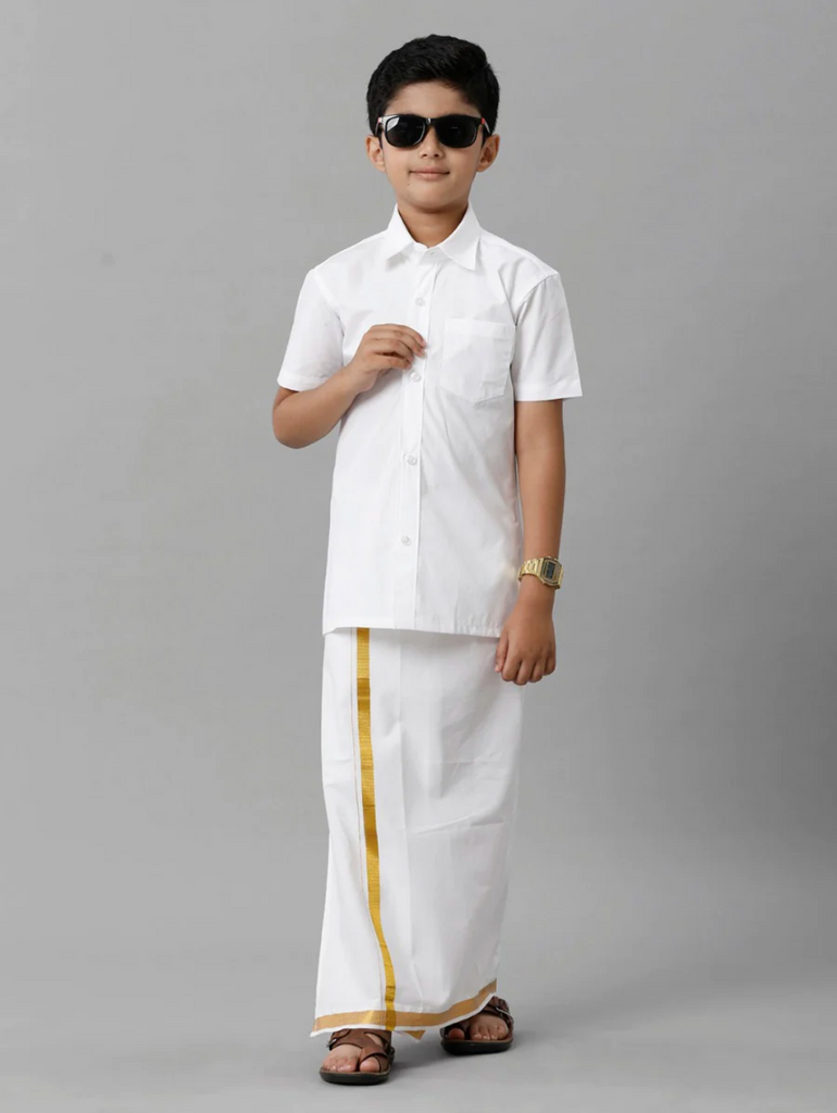 Boys Cotton White Shirt