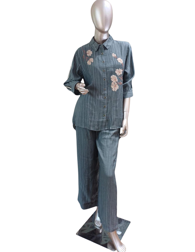 Grey Floral Co-ord Set