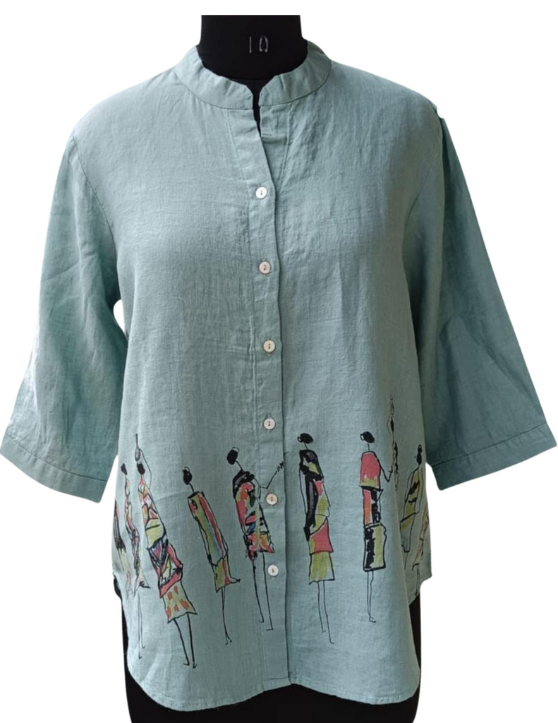 Light Green Linen Top