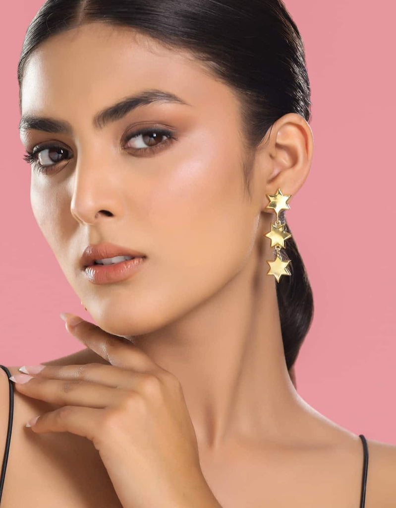Plain Gold Plated Designer Earring - Star