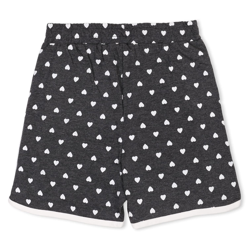 Girls All Over Printed Side Folding Shorts - Charcoal Mel