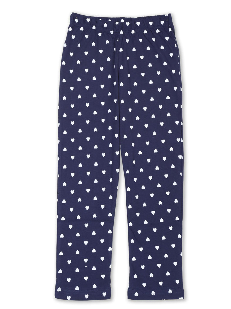 Girls Printed Night Wear Pyjama Set - Navy Blue