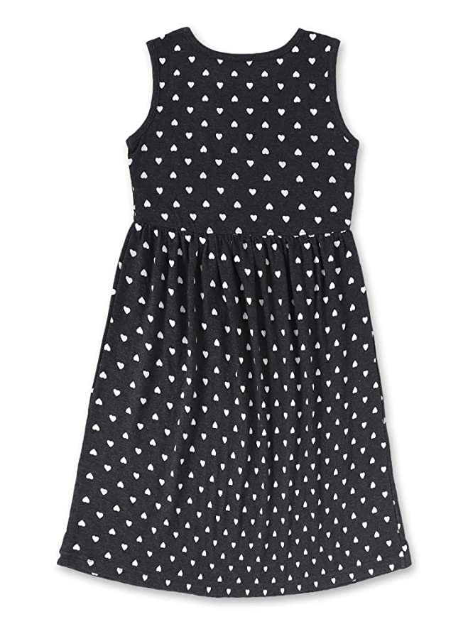 Girls Below Knee Length Sleeveless Dress - Charcoal