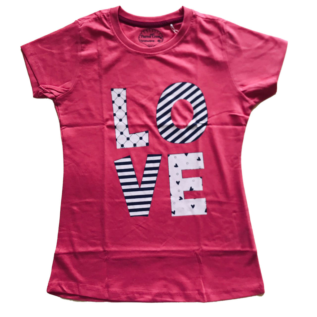 Girls TShirt (Colour: Dark Pink)