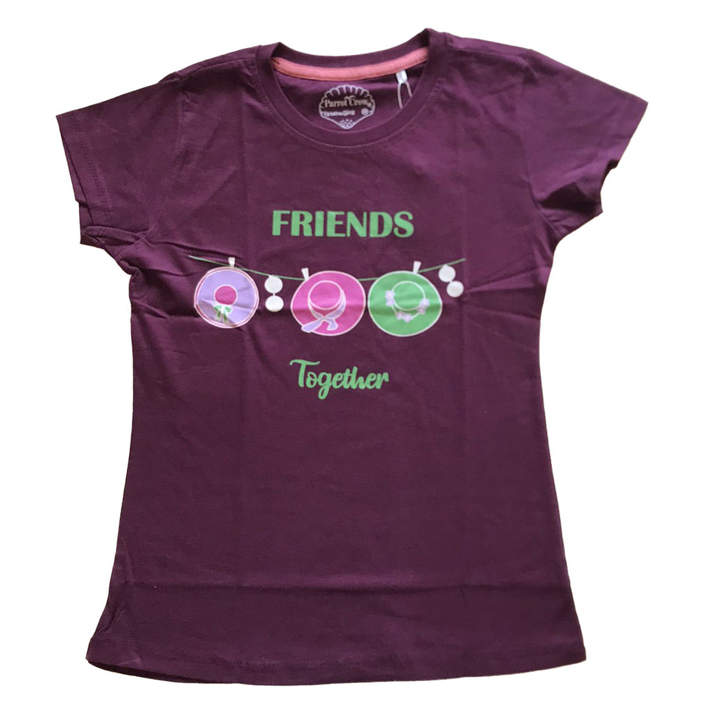 Girls TShirt (Colour: Grape Wine)